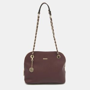 DKNY Burgundy Leather Dome Shoulder Bag, Shoulder Bags - Luxury Closet catalog