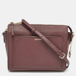 DKNY Brick Burgundy Saffiano Leather Ava Crossbody Bag, Handbags - Luxury Closet catalog