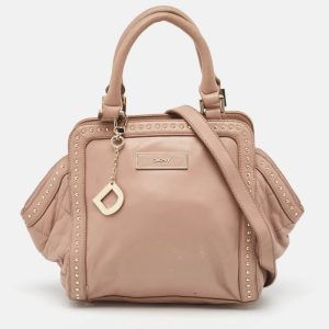 DKNY Old Rose Leather Studded Satchel, Satchels - Luxury Closet catalog