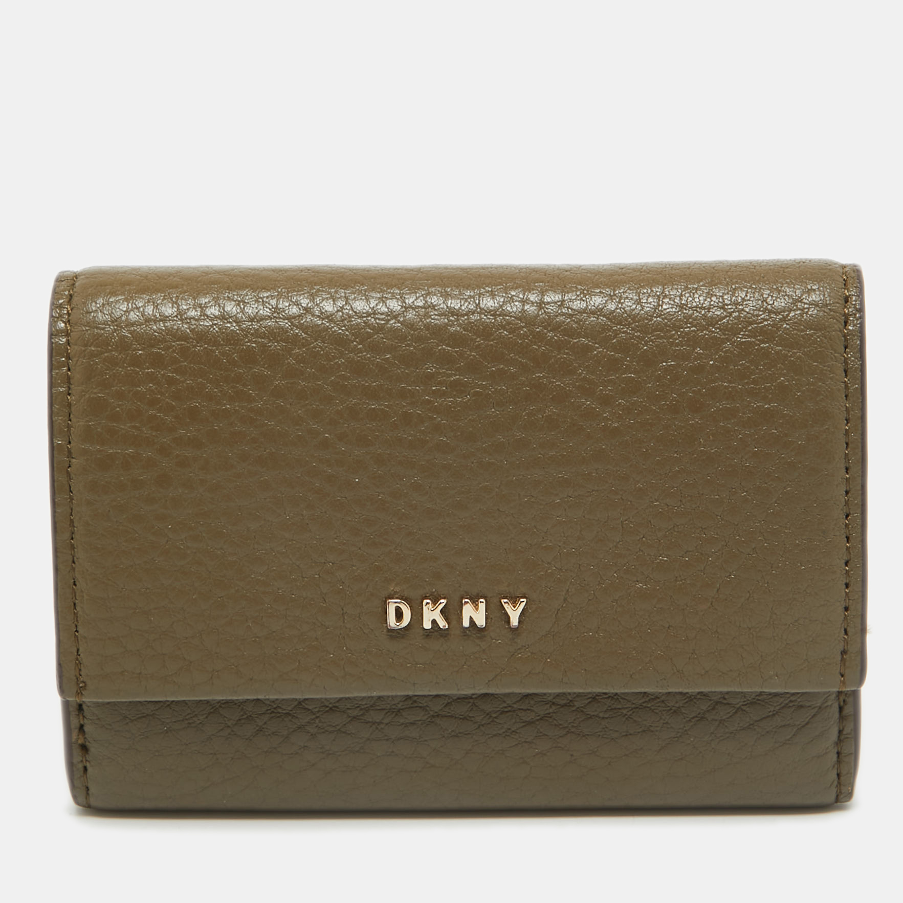 DKNY Olive Green Leather Flap Compact Wallet, Wallets & Money Clips - Luxury Closet catalog