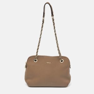 DKNY Beige Leather Bryant Dome Crossbody Bag, Handbags - Luxury Closet catalog