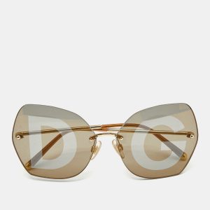 Dolce & Gabbana Grey/Gold Tone DG2204 Logo Butterfly Sunglasses, Sunglasses - Luxury Closet catalog