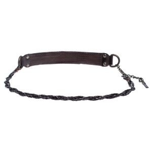 Dolce & Gabbana Dark Brown Braided Leather Chain Belt 80CM, Belt Buckles - Luxury Closet catalog