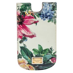 Dolce & Gabbana White Floral Print Patent Leather IPhone 5 Case, Mobile Phone Cases - Luxury Closet catalog