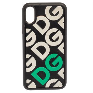 Dolce & Gabbana Black/White Rubber DG Logo iPhone X Case, Mobile Phone Cases - Luxury Closet catalog