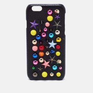 Dolce & Gabbana Black Leather Embellished iPhone 6 Cover, Mobile Phone Cases - Luxury Closet catalog