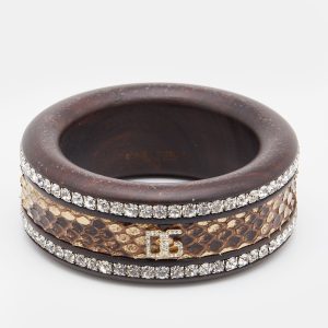 Dolce & Gabbana Brown Crystal Embellished Python Insert Bangle M, Jewelry - Luxury Closet catalog