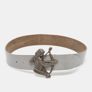 Dolce & Gabbana Grey Leather Sagipter Waist Belt 80CM, Belt Buckles - Luxury Closet catalog