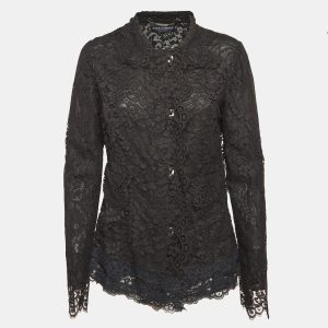 Dolce & Gabbana Black Floral Lace Button Front Jacket M, Coats & Jackets - Luxury Closet catalog