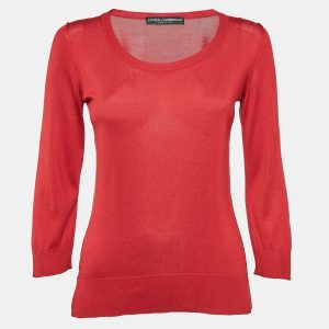 Dolce & Gabbana Red Jersey Full Sleeve Round Neck Jumper S, Sweaters & Cardigans - Luxury Closet catalog