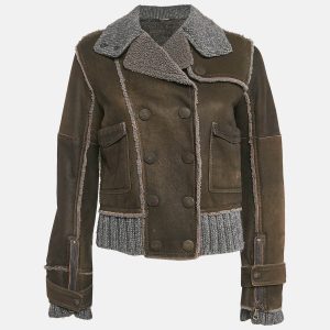 Dolce & Gabbana Brown Shearling Trim Leather Jacket M, Coats & Jackets - Luxury Closet catalog