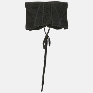 Dolce & Gabbana Black Tulle Lace-Up Corset Top M, Shirts & Tops - Luxury Closet catalog