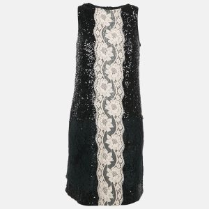 Dolce & Gabbana Black Sequin Lace Trimmed Sleeveless Mini Dress M, Dresses - Luxury Closet catalog