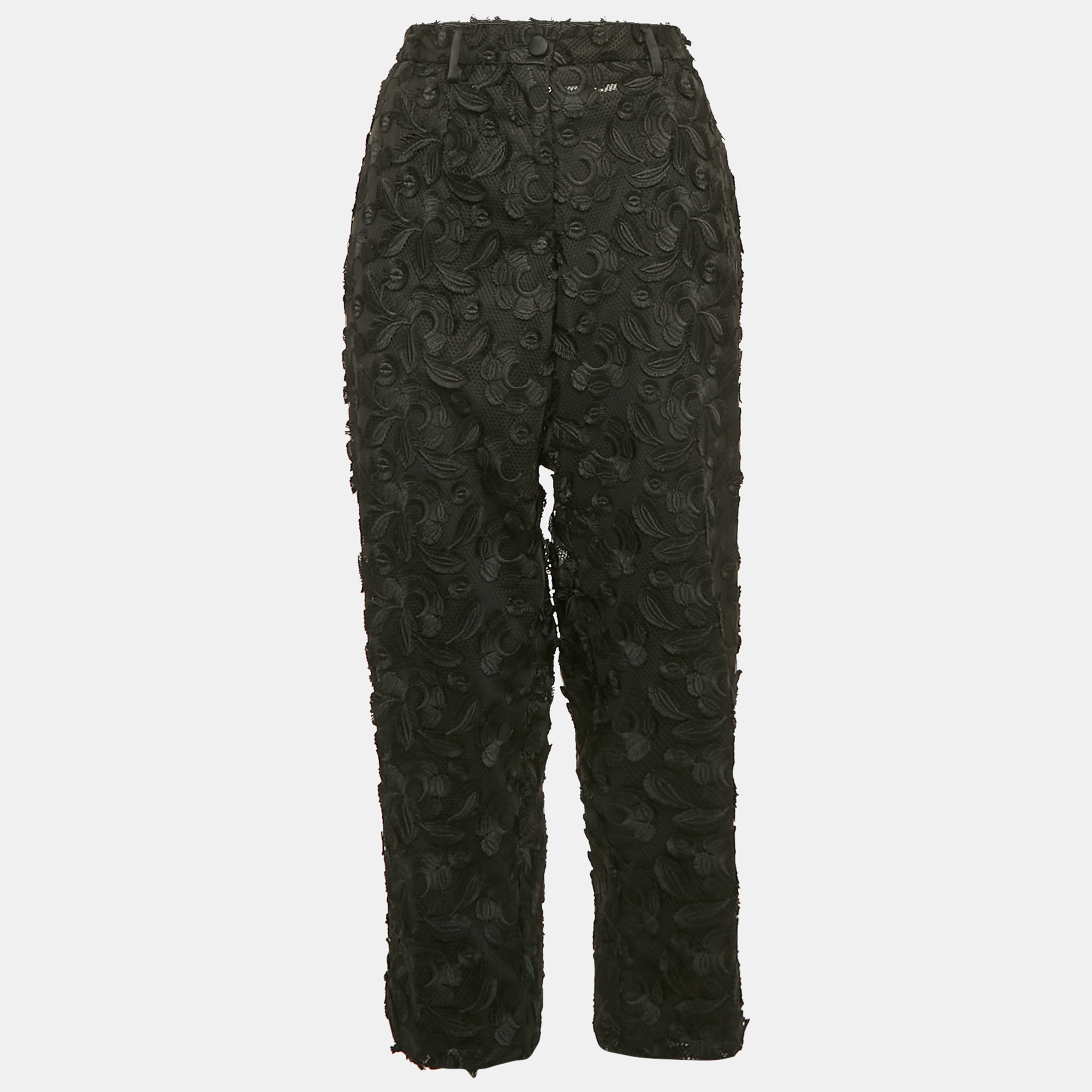 Dolce & Gabbana Black Applique Detail Mesh and Tulle Trousers L, Clothing - Luxury Closet catalog