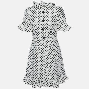 Dolce & Gabbana White Polka Dot Print Cotton Flounced Dress M, Dresses - Luxury Closet catalog