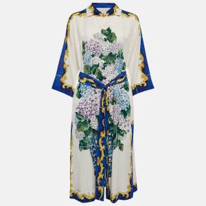 Dolce & Gabbana Multicolor Printed Silk Belted Midi Dress M, Dresses - Luxury Closet catalog