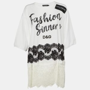 Dolce & Gabbana Monochrome Cotton Lace Trim Tunic M, Shirts & Tops - Luxury Closet catalog