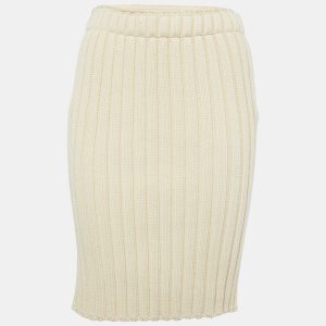 Dolce & Gabbana Cream Rib Knit Pencil Skirt S, Skirts - Luxury Closet catalog