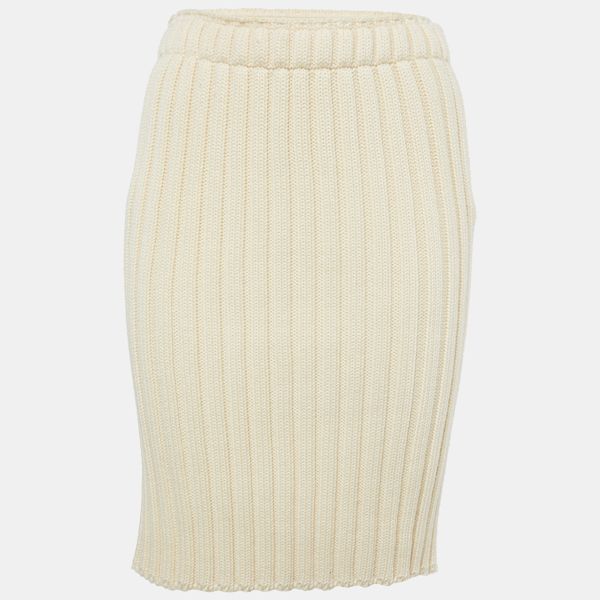 Dolce & Gabbana Cream Rib Knit Pencil Skirt S, Skirts - Luxury Closet catalog