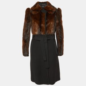 Dolce & Gabbana Black/Brown Fur & Wool Long Coat S, Coats & Jackets - Luxury Closet catalog