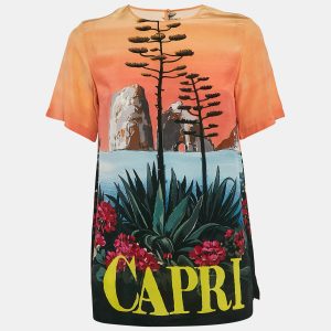 Dolce & Gabbana Multicolor Capri Print Silk Top S, Shirts & Tops - Luxury Closet catalog