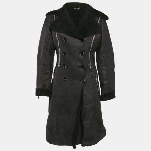 Dolce & Gabbana Black Leather and Fur Zip Detail Double Breasted Coat S, Coats & Jackets - Luxury Closet catalog