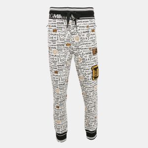 Dolce & Gabbana White Graffiti Print Jersey Cotton Knit Joggers XL, Clothing - Luxury Closet catalog