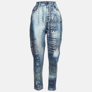 Dolce & Gabbana Blue Glitter Print Denim Amber Fit Jeans M/Waist 27", Jeans - Luxury Closet catalog