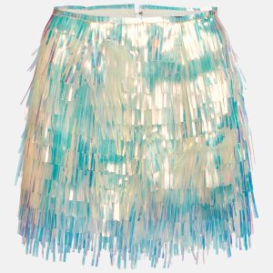 Dolce & Gabbana Iridescent Synthetic Fringed Mini Skirt M, Skirts - Luxury Closet catalog