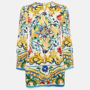 Dolce & Gabbana Multicolor Printed Long Sleeve Silk Tunic S, Shirts & Tops - Luxury Closet catalog