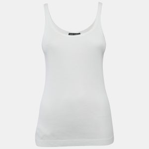 Dolce & Gabbana White Rib Knit Tank Top M, Shirts & Tops - Luxury Closet catalog