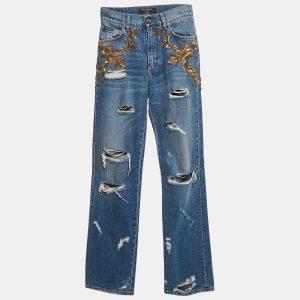 Dolce & Gabbana Ripped Denim Embellished Jeans S Waist 28", Jeans - Luxury Closet catalog
