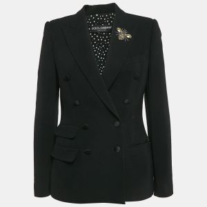 Dolce & Gabbana Black Bee Embroidery Wool Double Breasted Blazer M, Coats & Jackets - Luxury Closet catalog