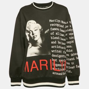 Dolce & Gabbana Black Marilyn Monroe Print Cotton Oversized Sweatshirt S, Sweaters & Cardigans - Luxury Closet catalog