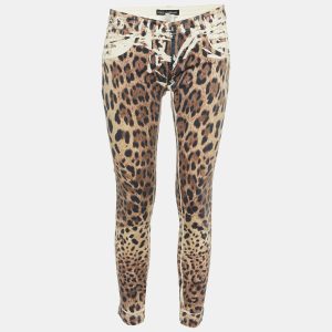 Dolce & Gabbana Brown Animal Print Denim Pop Fit Jeans M/Waist 32", Jeans - Luxury Closet catalog