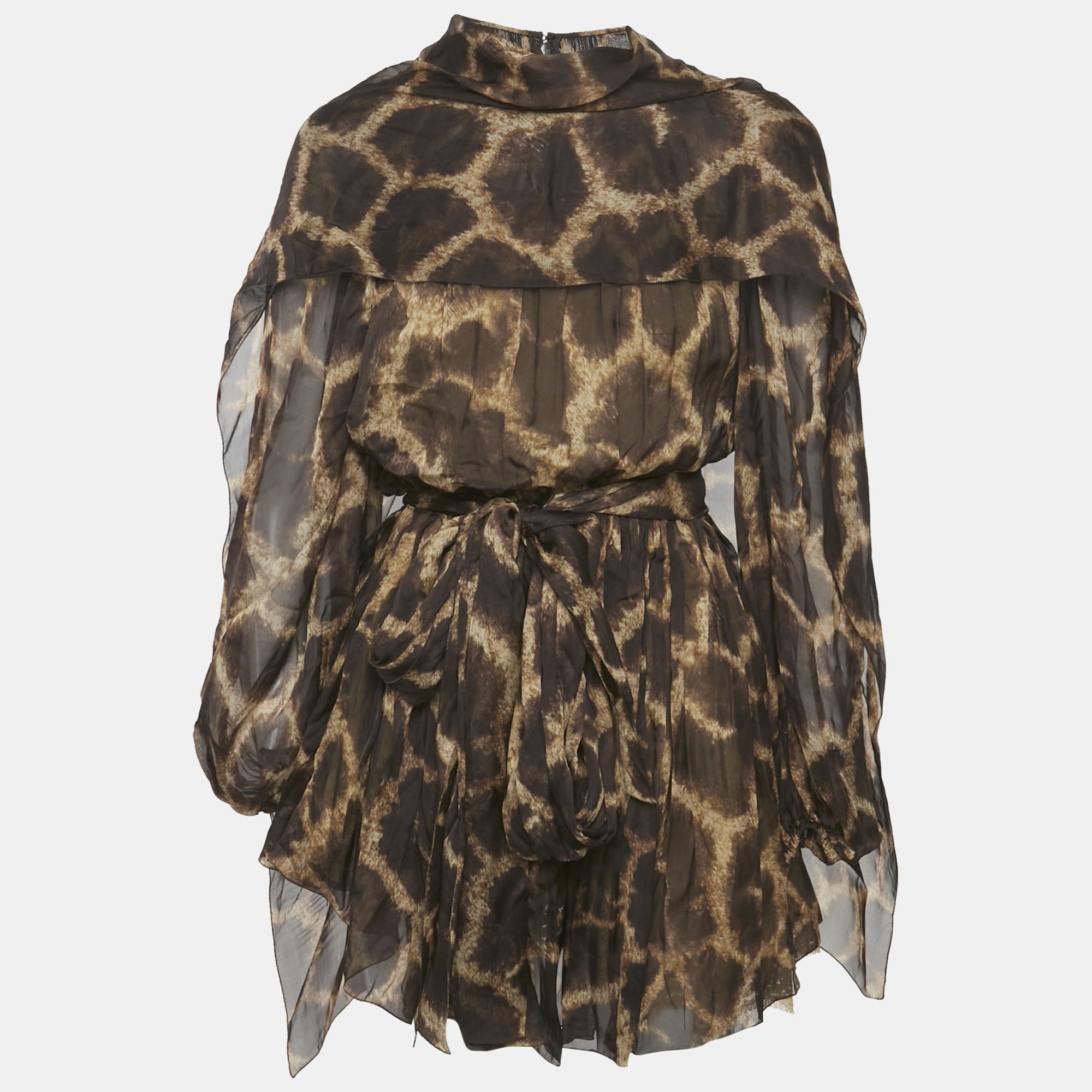 Dolce & Gabbana Brown Leopard Print Silk Mini Dress S, Dresses - Luxury Closet catalog
