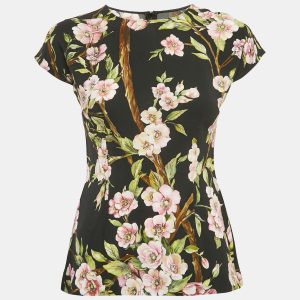 Dolce & Gabbana Black Floral Print Crepe Top S, Shirts & Tops - Luxury Closet catalog