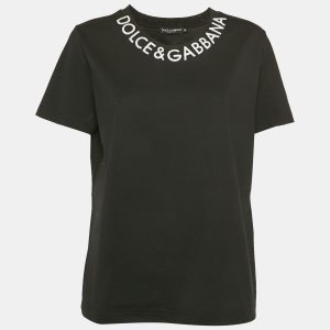 Dolce & Gabbana Black Logo Embroidery Cotton Blend T-Shirt L, Shirts & Tops - Luxury Closet catalog
