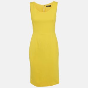 Dolce & Gabbana Yellow Crepe Sleeveless Short Dress S, Dresses - Luxury Closet catalog