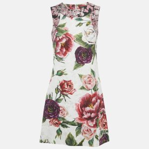 Dolce & Gabbana Multicolor Rose Jacquard Sleeveless Mini Dress S, Dresses - Luxury Closet catalog