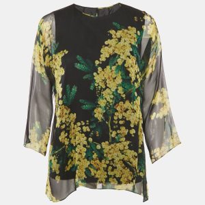 Dolce & Gabbana Black Floral Print Long Sleeve Blouse M, Shirts & Tops - Luxury Closet catalog