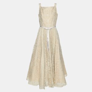Dolce & Gabbana Beige Lace Maxi Dress S, Dresses - Luxury Closet catalog