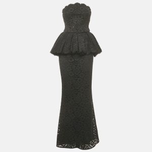 Dolce & Gabbana Black Lace Bustier Detail Strapless Maxi Dress S, Dresses - Luxury Closet catalog
