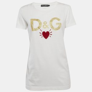 Dolce & Gabbana White Logo printed Cotton Knit T-Shirt S, Shirts & Tops - Luxury Closet catalog