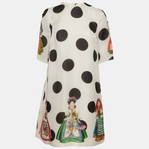 Dolce & Gabbana Napoli White Polka Dots Print Organza Shift Short Dress S, Dresses - Luxury Closet catalog
