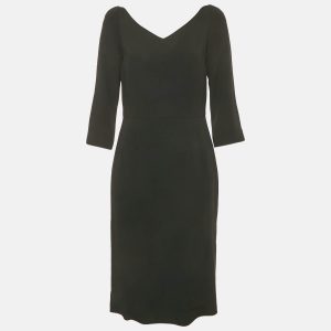 Dolce & Gabbana Black Crepe V-Neck Midi Dress M, Dresses - Luxury Closet catalog