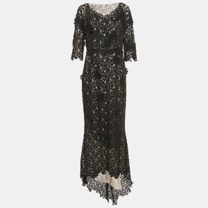 Dolce & Gabbana Black Floral Lace Long Sleeve Maxi Dress L, Dresses - Luxury Closet catalog
