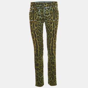 Dolce & Gabbana Green Leopard Print Denim Jeans M Waist 30", Jeans - Luxury Closet catalog