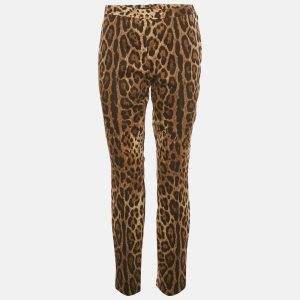 Dolce & Gabbana Brown Leopard Print Cotton Trousers L, Clothing - Luxury Closet catalog