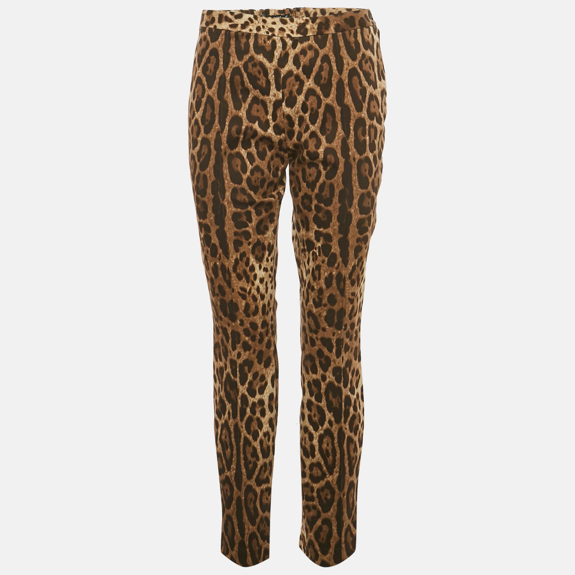 Dolce & Gabbana Brown Leopard Print Cotton Trousers L, Clothing - Luxury Closet catalog